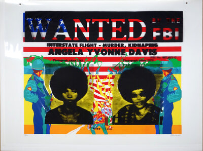 Nachverkauf 57. Kunstauktion: 2 Blätter: Wanted Angela Yvonne Davis / Attention à voté Communiste | © Galerie Dr. Markus Döbele